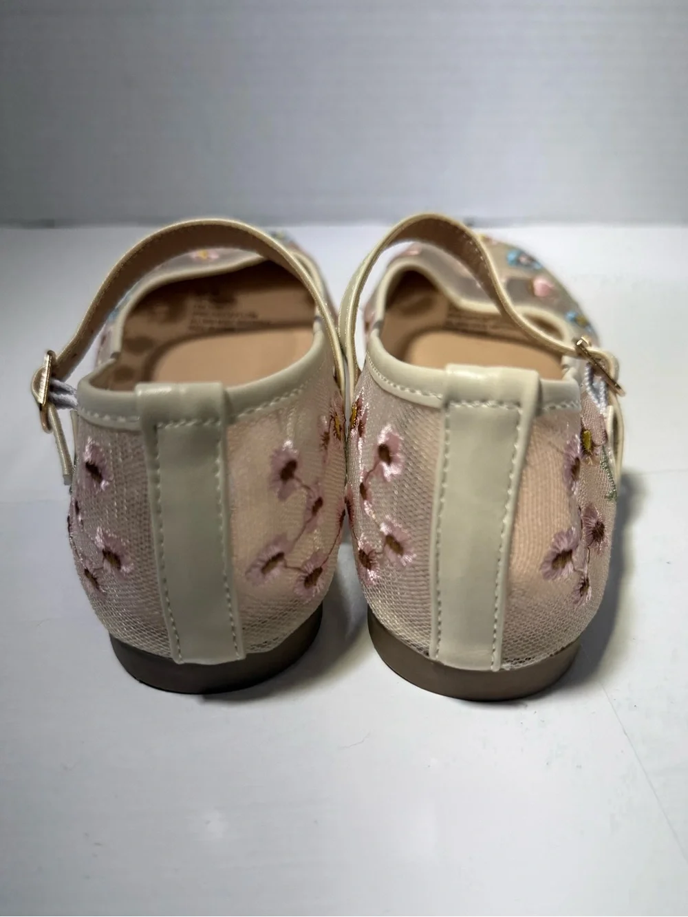 Girls' Cream Floral Mary Jane Dress Shoes school shoes